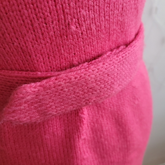 Vintage Hot Pink Knit Sleeveless Dress / Fitted / Some Stretch / Size Small - Picture 3 of 5